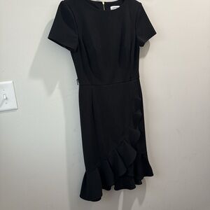 Calvin Klein Black Ruffle Mini Dress
